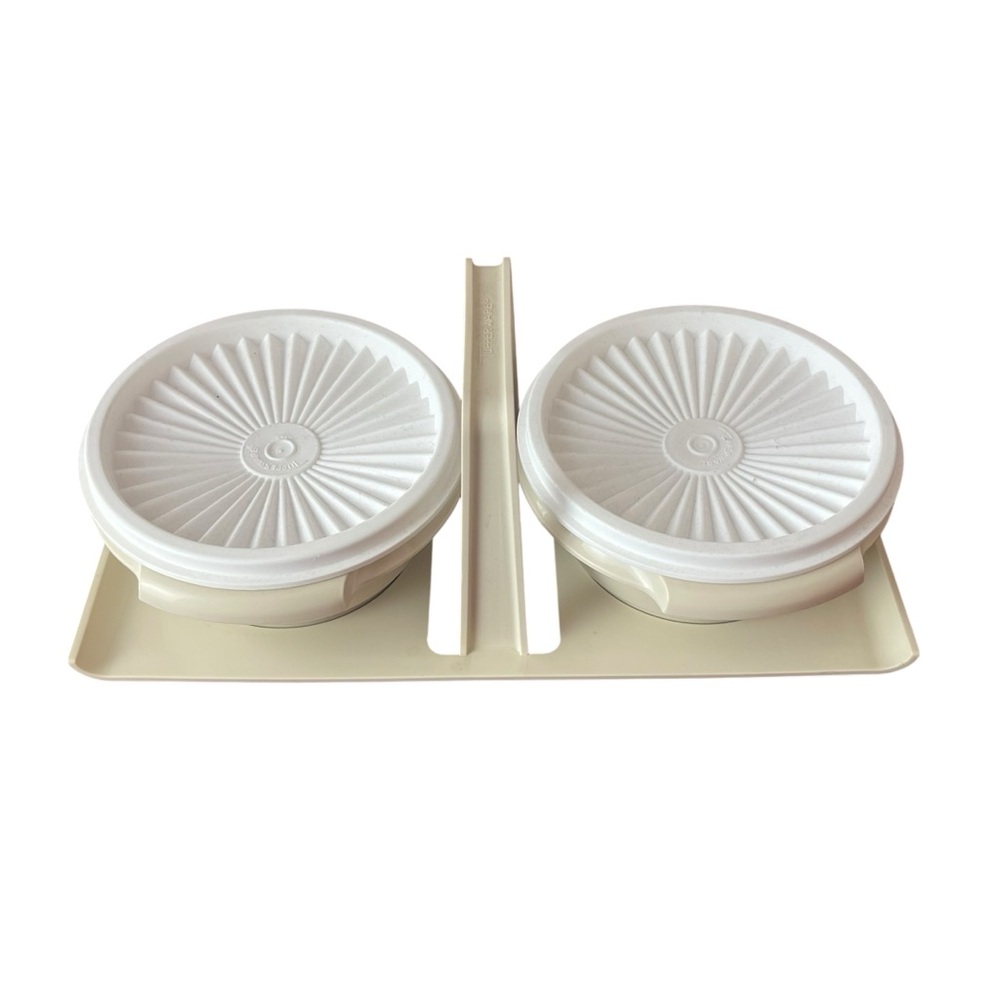 Tupperware Cream and White Food Storage Set